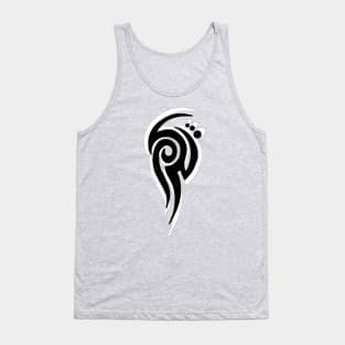 Tribal Tattoo Design with Black and White, Red Background Tank Top